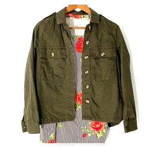 🦋 Forever 21 Military Green Jacket Sz Small